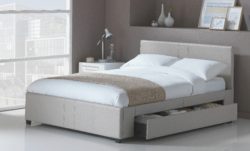 Hygena - Keating 1 Drawer Latte - Bed Frame - Kingsize
